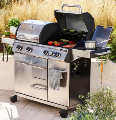 High-End Gas BBQ Grill – Premium 6-Burner Stainless Steel Propane Grill with Side Burner