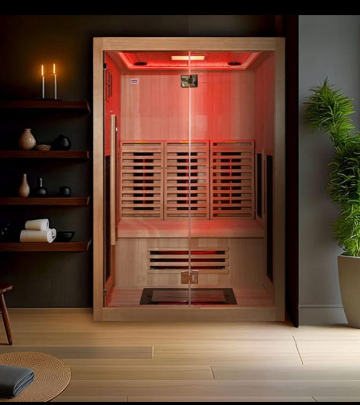 Infrared Sauna Cabin – 2-Person Far Infrared Home Sauna with Carbon Heaters & Bluetooth Audio