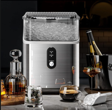 Countertop Nugget Ice Maker – Premium Pebble Ice Machine with Self-Cleaning Function