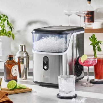 Countertop Nugget Ice Maker – Premium Pebble Ice Machine with Self-Cleaning Function