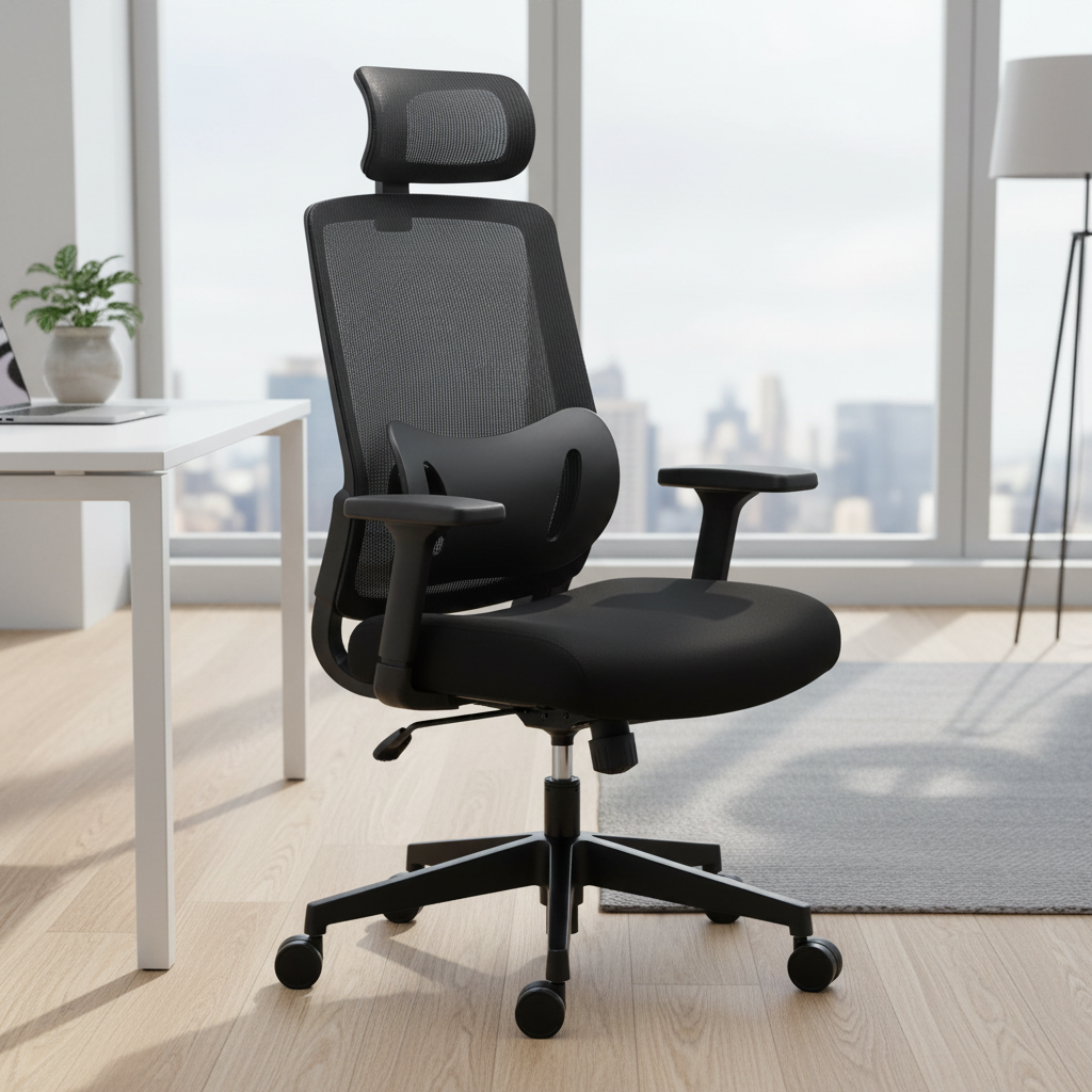 Ergonomic Office Chair – High Back Mesh Executive Chair with Adjustable Lumbar Support