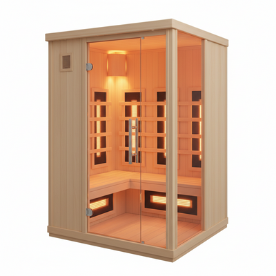 Infrared Sauna Cabin – 2-Person Far Infrared Home Sauna with Carbon Heaters & Bluetooth Audio