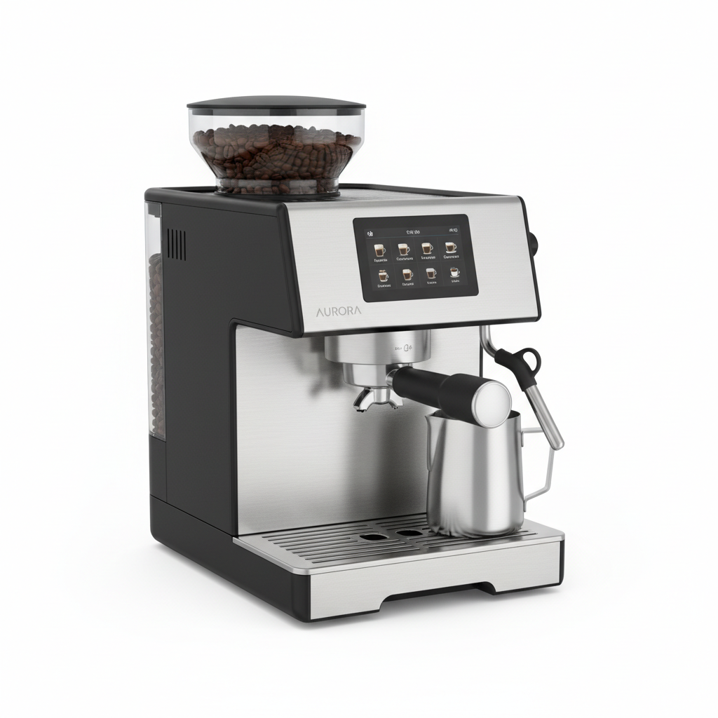 Premium Espresso Coffee Machine – Automatic Bean-to-Cup Coffee Maker with Built-in Grinder & Milk Frother