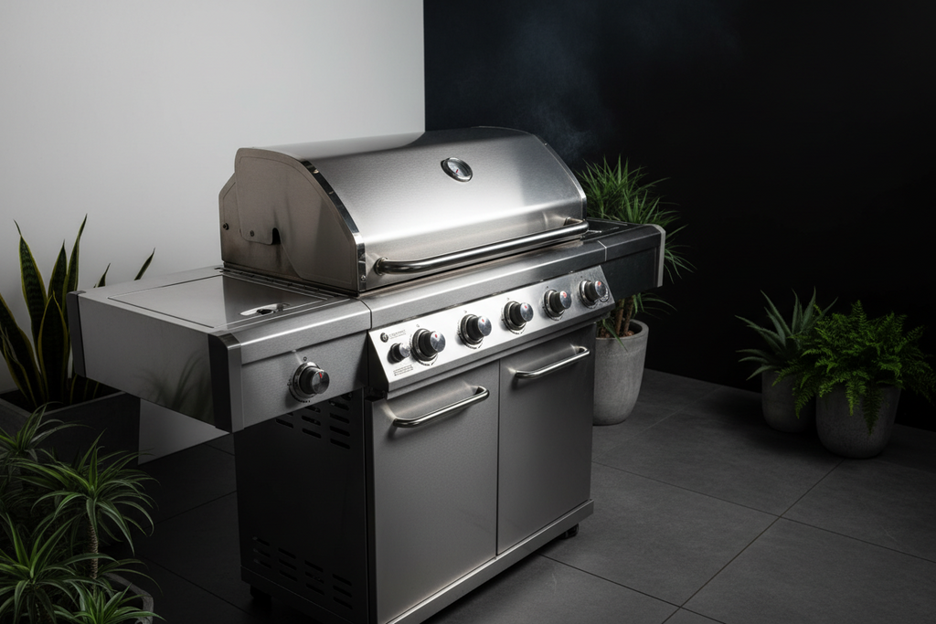 High-End Gas BBQ Grill – Premium 6-Burner Stainless Steel Propane Grill with Side Burner