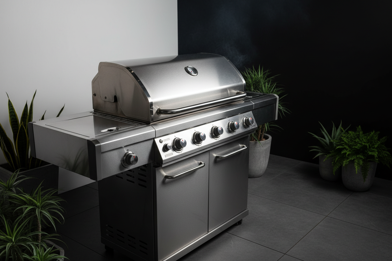 High-End Gas BBQ Grill – Premium 6-Burner Stainless Steel Propane Grill with Side Burner